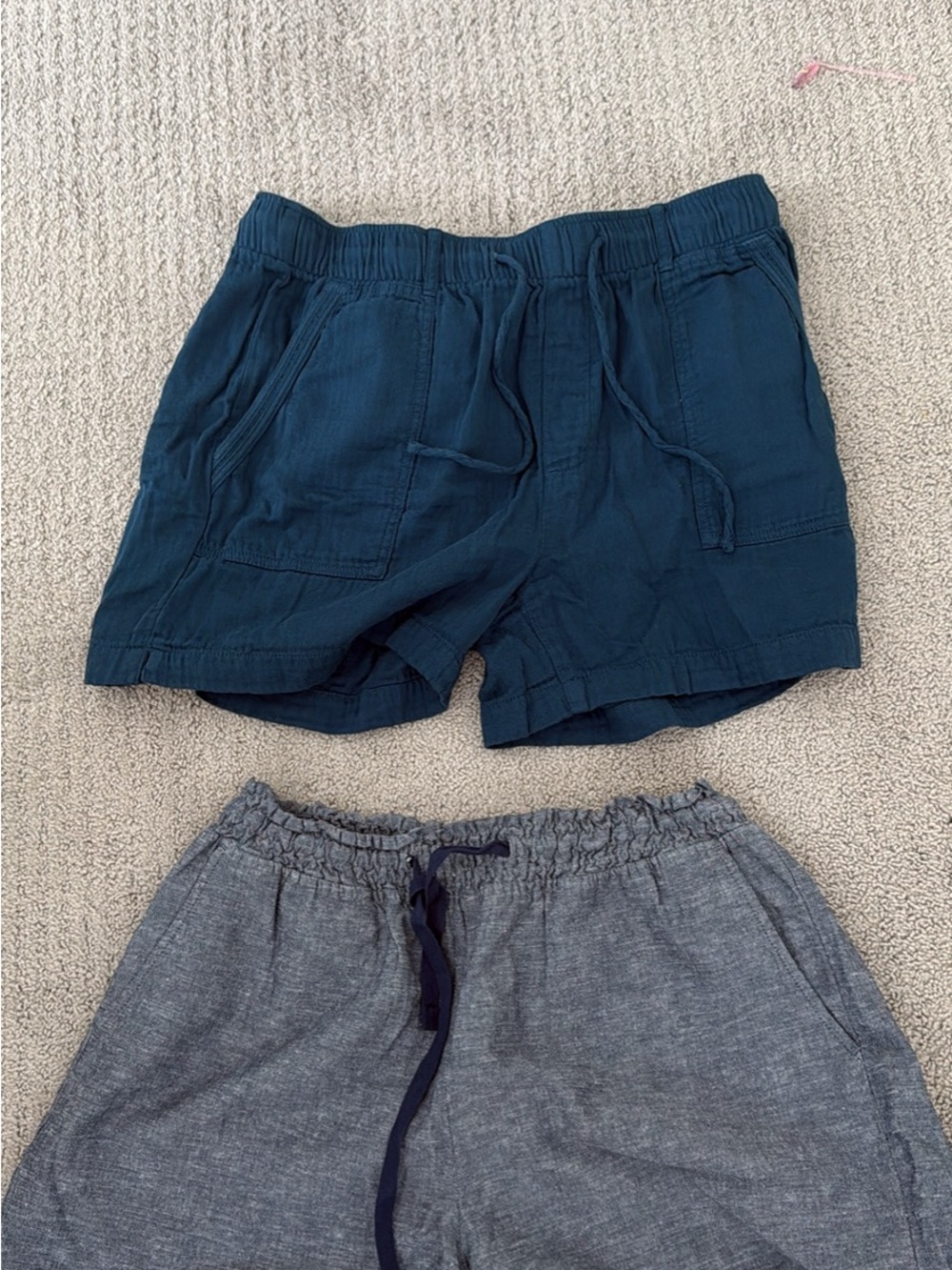 Old Navy Women's High Waist Navy and Gray Shorts- medium (dark blue), large (lig